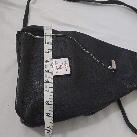 Black Valentina leather zip pocket backpack main image 6
